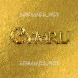 cymru in All Gold style - 3D name wallpaper