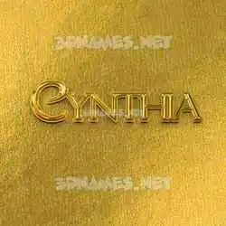 cynthia in All Gold style - 3D name wallpaper