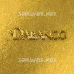 dabangg in All Gold style - 3D name wallpaper