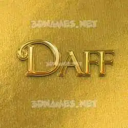 daff in All Gold style - 3D name wallpaper