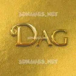 dag in All Gold style - 3D name wallpaper