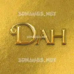 dah in All Gold style - 3D name wallpaper