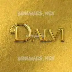 dalvi in All Gold style - 3D name wallpaper