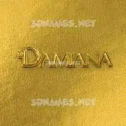 damiana in All Gold style - 3D name wallpaper