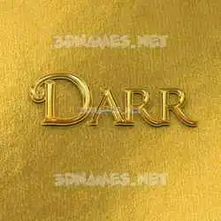 darr in All Gold style - 3D name wallpaper