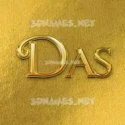 das in All Gold style - 3D name wallpaper