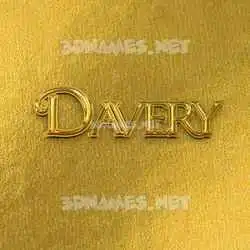 davery in All Gold style - 3D name wallpaper