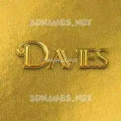 davies in All Gold style - 3D name wallpaper