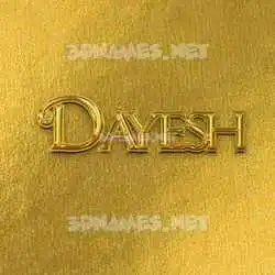 dayesh in All Gold style - 3D name wallpaper