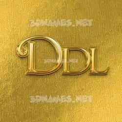 ddl in All Gold style - 3D name wallpaper