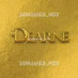 dearne in All Gold style - 3D name wallpaper