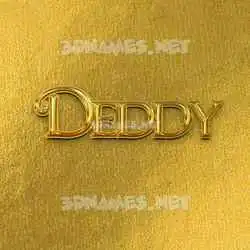 deddy in All Gold style - 3D name wallpaper