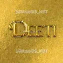 deeti in All Gold style - 3D name wallpaper
