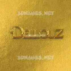 dellouz in All Gold style - 3D name wallpaper