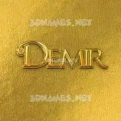 demir in All Gold style - 3D name wallpaper