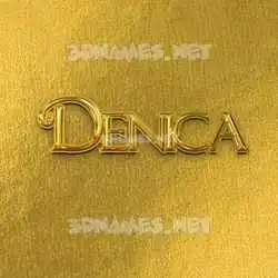 denica in All Gold style - 3D name wallpaper