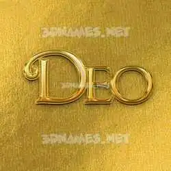 deo in All Gold style - 3D name wallpaper