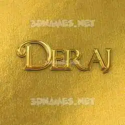 deraj in All Gold style - 3D name wallpaper