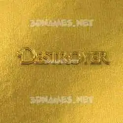 destroyer in All Gold style - 3D name wallpaper