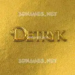 detryk in All Gold style - 3D name wallpaper