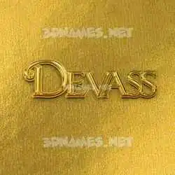 devass in All Gold style - 3D name wallpaper