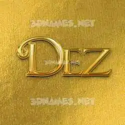 dez in All Gold style - 3D name wallpaper