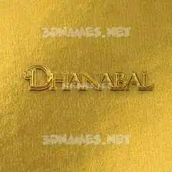 dhanabal in All Gold style - 3D name wallpaper