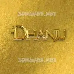 dhanju in All Gold style - 3D name wallpaper