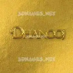 dhanooj in All Gold style - 3D name wallpaper