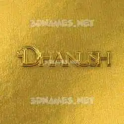 dhanush in All Gold style - 3D name wallpaper