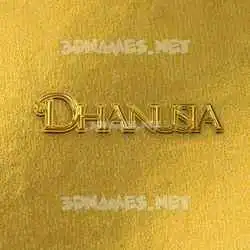 dhanusia in All Gold style - 3D name wallpaper