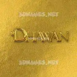 dhawan in All Gold style - 3D name wallpaper