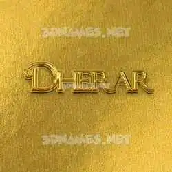 dherar in All Gold style - 3D name wallpaper