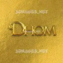 dhom in All Gold style - 3D name wallpaper
