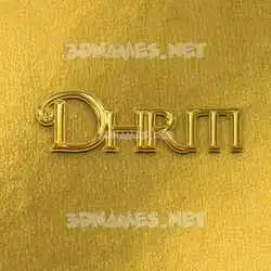 dhriti in All Gold style - 3D name wallpaper