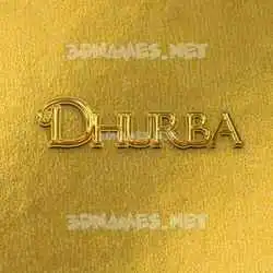 dhurba in All Gold style - 3D name wallpaper