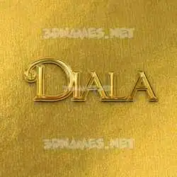 diala in All Gold style - 3D name wallpaper