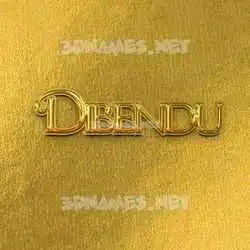 dibendu in All Gold style - 3D name wallpaper