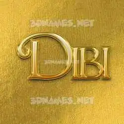 dibi in All Gold style - 3D name wallpaper