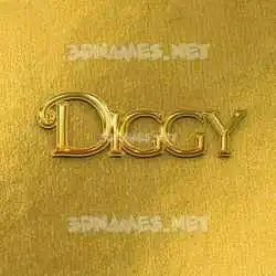 diggy in All Gold style - 3D name wallpaper