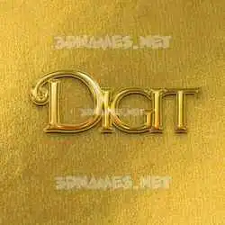 digit in All Gold style - 3D name wallpaper