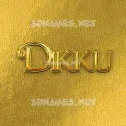dikku in All Gold style - 3D name wallpaper