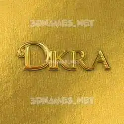 dikra in All Gold style - 3D name wallpaper