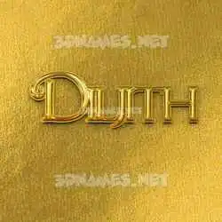 diljith in All Gold style - 3D name wallpaper