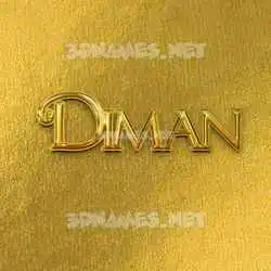 diman in All Gold style - 3D name wallpaper