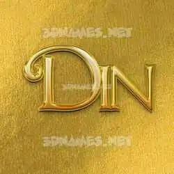 din in All Gold style - 3D name wallpaper