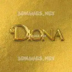 diona in All Gold style - 3D name wallpaper