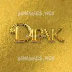 dipak in All Gold style - 3D name wallpaper