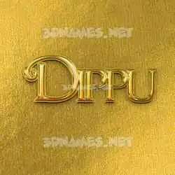 dippu in All Gold style - 3D name wallpaper