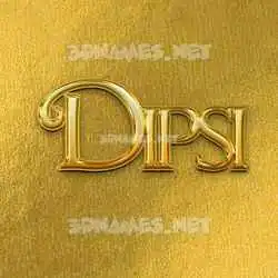 dipsi in All Gold style - 3D name wallpaper